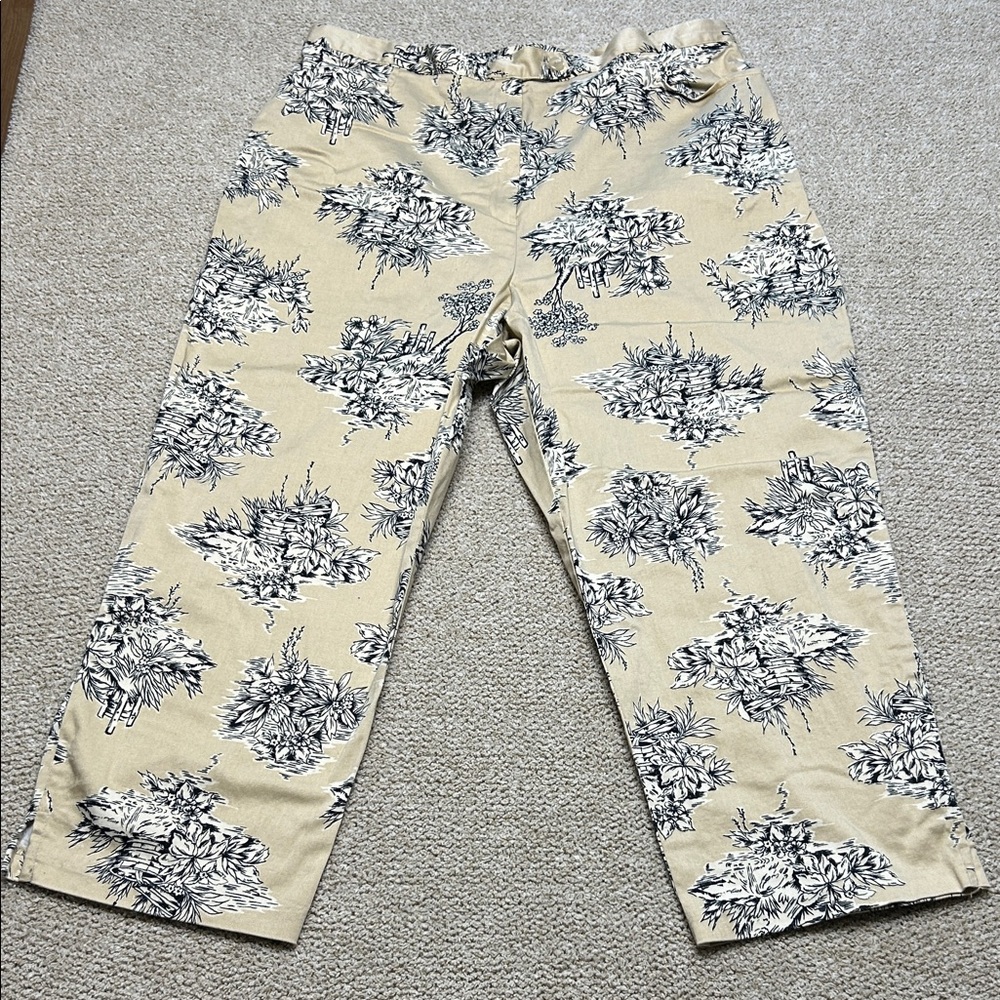 Sag Harbor Beige and Black Patterned Pants